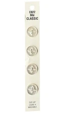 Buttons Clear Flat Quatrefoil 2-Hole 4-Pack 5/8" Blumenthal Lansing C022 Vintage