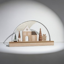 LUMIDA Xmas LED-Schwibbogen modernes Design Elemente dekorierbar B. 34cm, H. 18,