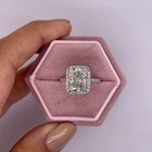 Radiant Diamond Ring E F VVS 18k White Gold 3.75 Ct IGI Lab Created  Engagement  — photo 3