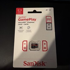 SanDisk GamePlay 512GB MicroSD Card - Switch 2 SDSQXFN-512G-AW6GN New Sealed