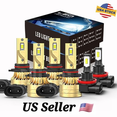 For Mitsubishi Lancer 2008-2017 Combo 6x Upgrade LED Headlight +Fog Light Bulbs+