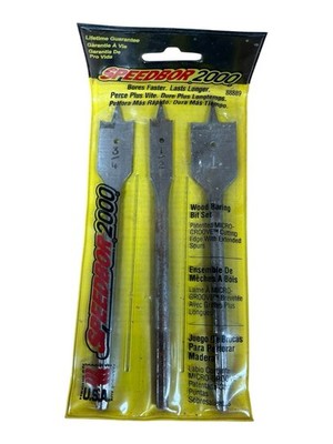 IRWIN SPEEDBOR Flat Boring Drill Bit 3pc Set (1/2 3/4 1) Wood 88889, Made in USA