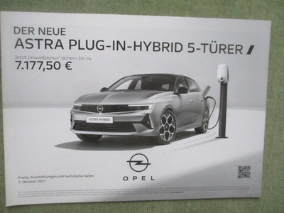 Opel Astra L Plug-in-Hybrid 5-türer Preisliste 7.Oktober 2021 pricelist