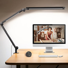 Versatile LED Desk Lamp with Clamp, Remote, Dimming  5 Color Modes