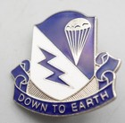 WWII 507th PIR Parachute Infantry Regiment Down To Earth DI Unit Crest Pin RARE — photo 1