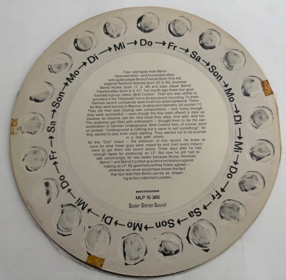 Birth Control LP Rare 1970 Metronome 1st Press German Krautrock Pill Cover NM - Bild 2 von 4
