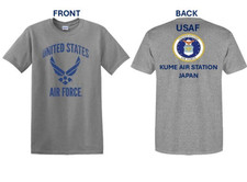 FUERZA AÉREA* ESTACIÓN AÉREA KUME *JAPÓN *CAMISA DE 2 CARAS DE LA USAF. Licencia USAF