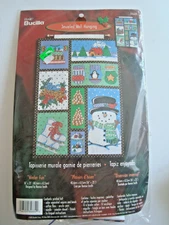Bucilla Jeweled Wall Hanging Needlecraft Kit “Winter Fun” 84684 ~ 16" by 25"