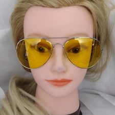 Stylish Yellow Aviator Sunglasses NEW Night driving