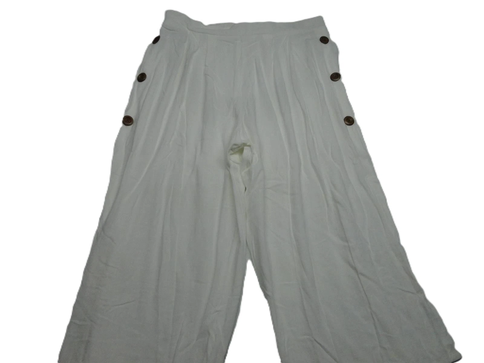 Ophelia Roe Womens White Cropped Capri Pants Size XL Linen Blend