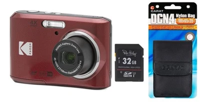 Kodak FZ45 Rot inkl. Zubehörpaket: 32GB + Tasche Digitalkamera 16 Megapixel