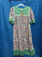 Go Softly Patio Dress Size M Fish Sequin Print Casual Cruise Beach Moo Moo 1262