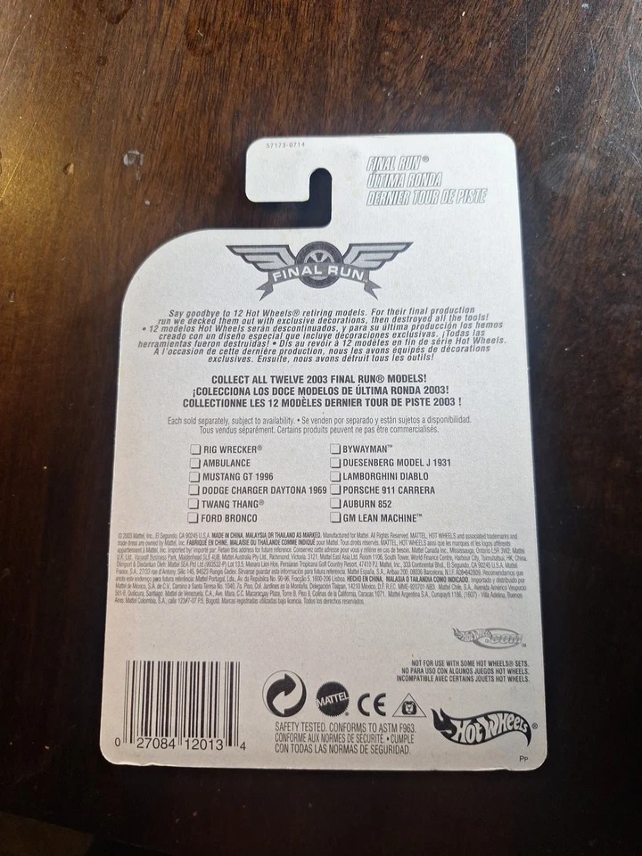 Hotwheels Final Run 2003 8/12 Duesenburg Model J 1931 - Image 2 of 2