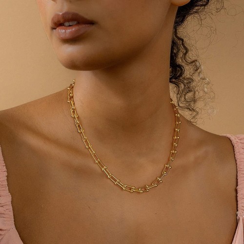 Chunky Horseshoe U Shape Fashion Necklace Jewelry Gifts for Women Girl Teen - Picture 4 of 7