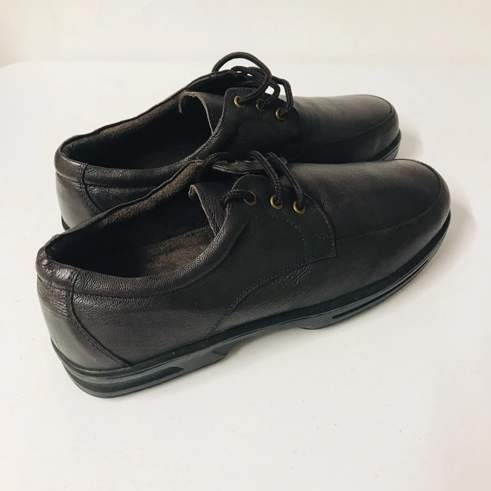 Zapatos cómodos Oxford John Blair para hombre talla 10 M cuero de cabra marrón con cordones Foto 4 de 4