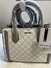 NINE WEST WOMENS SATCHEL LOGO DESIGN TOTE-PURSE-REMOVABLE CROSSBODY STRAP/NWT
