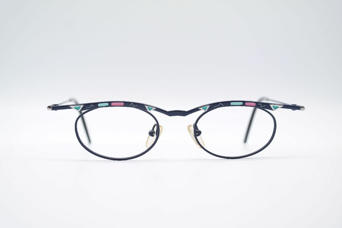 Vintage Chai GR1 F4 44[]21 140 Blue Pink Turquoise Oval Glasses