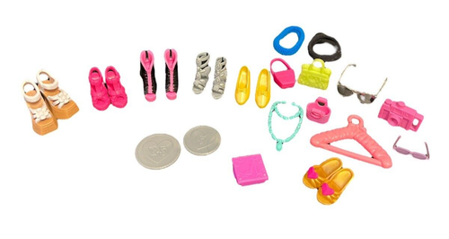 Barbie Doll 3 pairs of Shoes & accessories plus 3 pair non logo shoes for Dolls - Picture 1 of 5