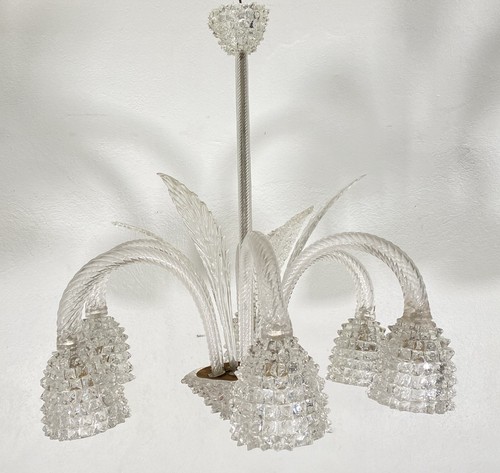 RARISSIMO LAMPADARIO ERCOLE BAROVIER TOSO ANNI 40 VETRO BUGNATO MURANO ROSTRATO - Foto 3 di 16