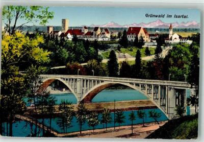 39664951 - 8022 Gruenwald mit Schloss Gruenwald und Isarbruecke Verlag Zieher,