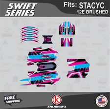 Graphics Kit for  STACYC 12E Brushed Electric Bike Swift-magenta-cyan