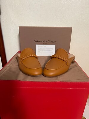 Gianvito Rossi Leather Mules/Slides, 6.5/36.5, Sienna, $845
