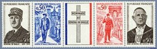 P Timbre 1971 - Bande 4 timbres + vignette Hommage au Général de Gaulle N° 1698