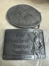 Defender of Firearms Freedom NRA 1985 And 1986Belt Buckle Institute Legislative