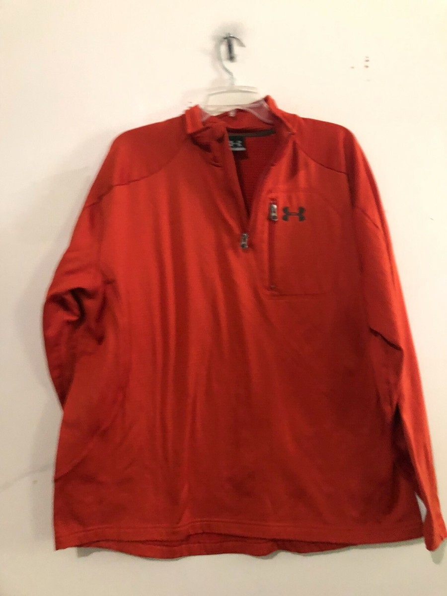 Under Armour Size XL Orange 1/4 Zip Up Men Long Sleeve Fleece - Main Image