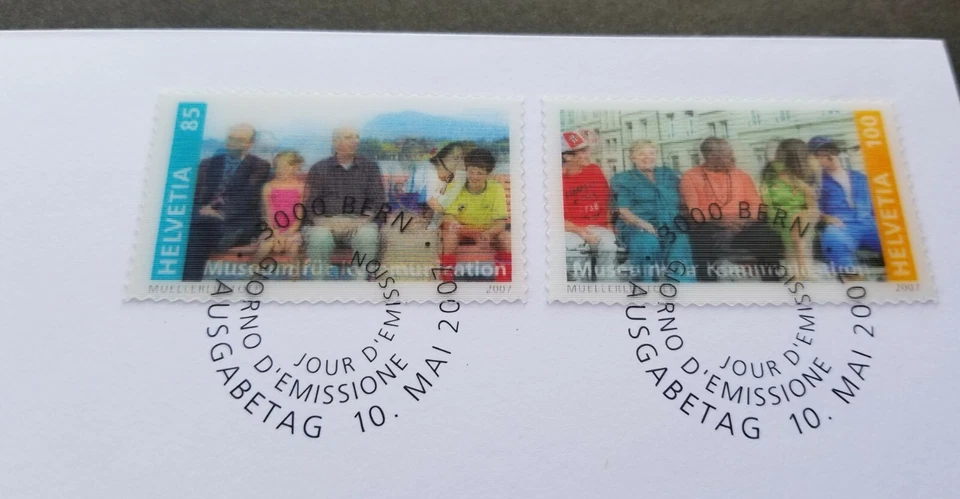 [SJ] Switzerland Centenary Museum Communications 2007 FDC *3D Lenticular Unusual - Image 2 of 4