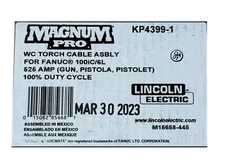 Lincoln KP4399-1 WC TORCH CABLE ASBLY FOR FANUC 100iC/6L. 525 AMP Gun, Pistola