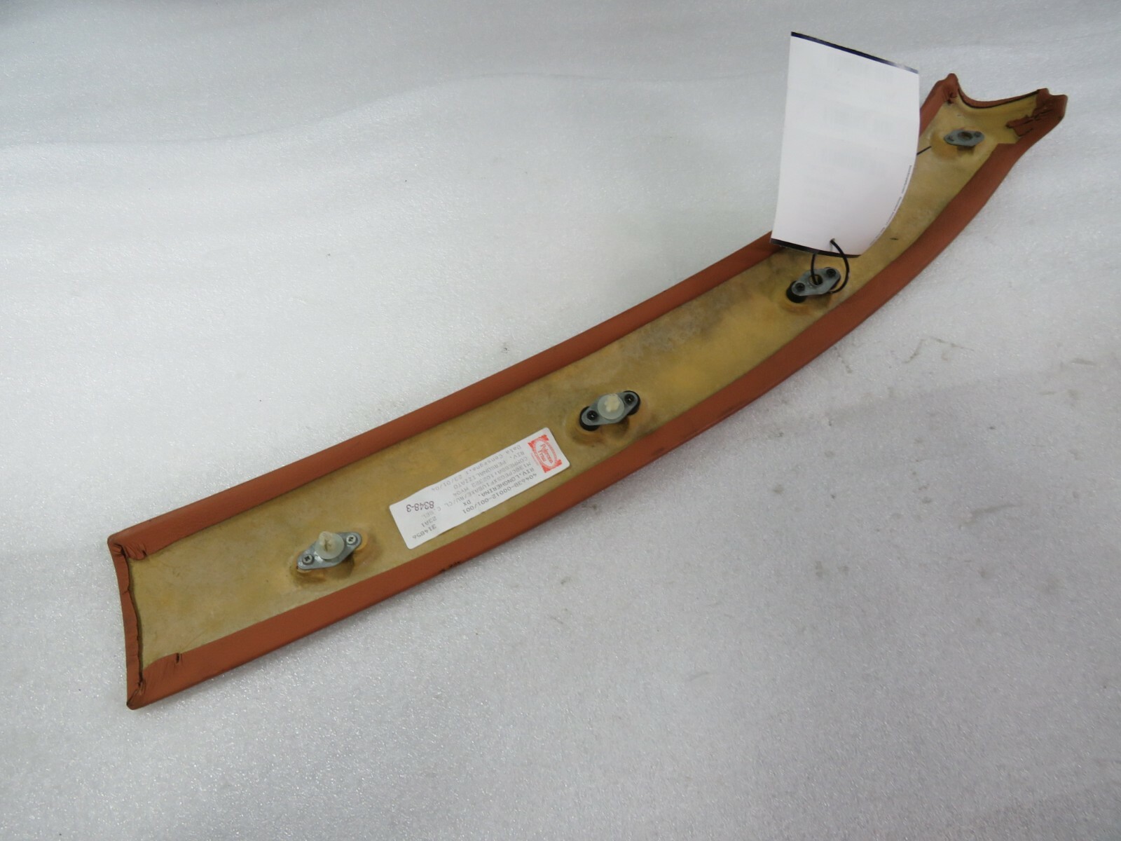 Maserati M128 Coupe, RH Right Center Pillar Trim Panel, Tan, Used, P/N 981210615