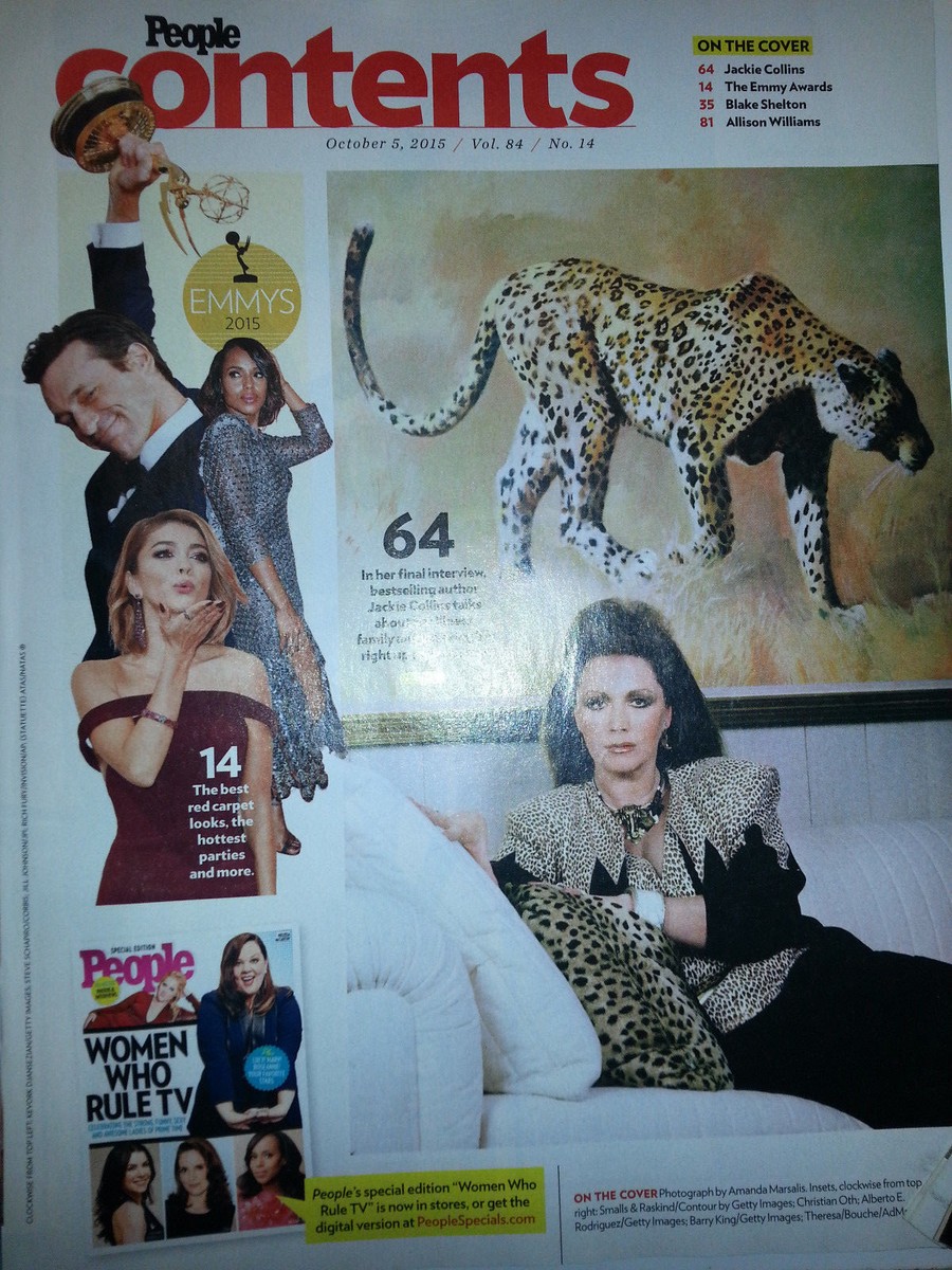 PEOPLE MAGAZINE October 5, 2015 JACKIE COLLINS FAREWELL INTERVIEW Blake  Shelton