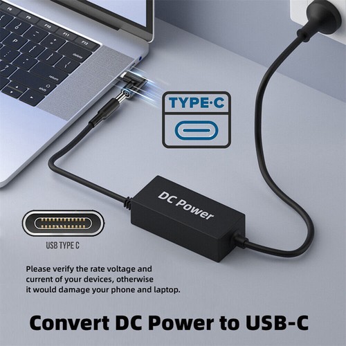 USB C 65W Connector,DC Jack to USB C 90 Degree Angled Power Plug Charge Adapter - Picture 2 of 19