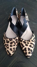 Preston & York Size 7.5 Women's Shoe Real Fur NOS Leopard/Cheetah Print Design