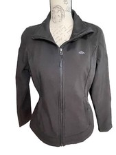 Snozu Performance Women's Solid Logo Full Zip Soft Shell Jacket Black Ski Small