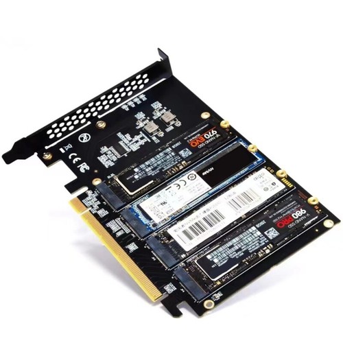 PCIe X16 to M.2 NVME Card 4 Port Controller Expansion Card PCIe Adapter Card