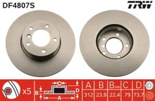 2 x TRW DF4807S Bremsscheibe f�r BMW,BMW (BRILLIANCE)
