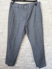 Perry Ellis Men  s Slim Fit Linen Blend Textured Suit Pant Size 34x32