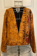Vintage Chico's Elegant Silk Bolero Waist Length Jacket - Size 1 - Small