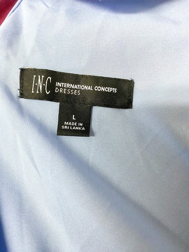 Neu mit Etikett INC International Concepts Kleid - Gr. L Blumenmuster Chiffon V-Ausschnitt Rückenkrawatte - Bild 7 von 7