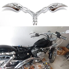 Chrome Teardrop Motorcycle Rearview Mirrors For Harley Davidson Big Dog Chopper