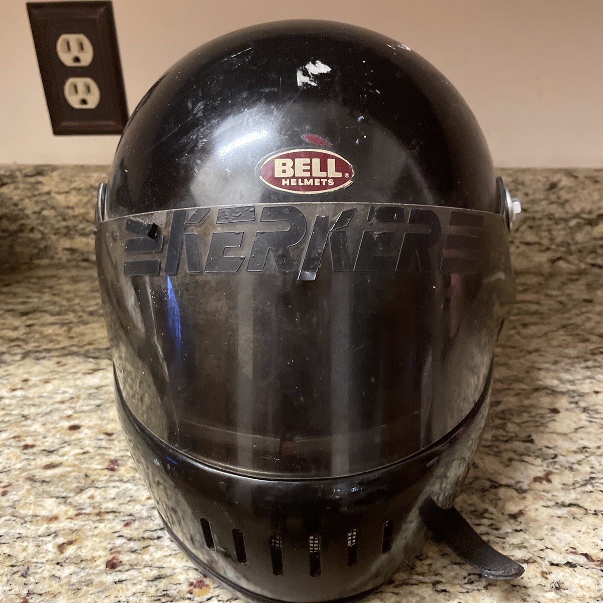 1986 Bell Sport Darth Vader Black Full Face Motorcycle Helmet W