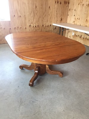 Vintage Round Oak Dining Table With Leaf Ebay Vintage Round Oak Dining Table With Leaf Ebay
