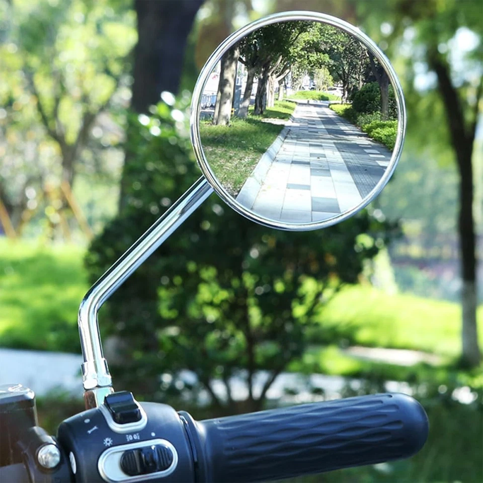 For Yamaha LS2 DT100 DT125 DT175 XS400 Chrome Motorcycle Rearview Mirrors Round Foto 3 de 4