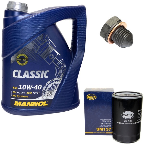 MotoröL ÖLfilter SM137 10W40 5Liter + ÖLablassschraube FüR Seat Ibiza II VW Golf-image
