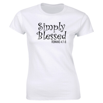 #ad #ad Simply Blessed Crew Neck T Shirt for Women Christian Faith Tee $12.10