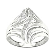 10k White Gold Round Cut 0.06Ct Diamond Engagement Ring Size 6 Clarity I2 - Picture 1 of 3