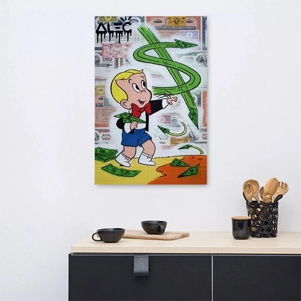 Alec Monopoly Canvas Print "Richie Throwing _ Paper Airplanes" Wall Art - Image 3 of 4