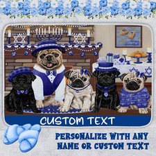 Pug Dog Bath Mat Anti-Slip Pet Personalized Bathroom Rug Mat Gift NWT